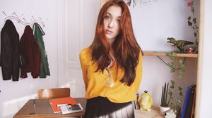 French Redhead Teacher JOI
