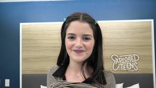 Brand New Brunette Teen With A Shaved Pussy Sucks Cock