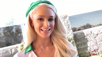 WHORNY FILMS   Cute Blonde Cookie Seller Gets Fucked When She Can’t Close The Deal