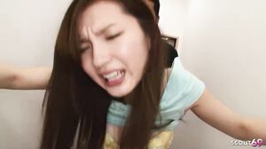 Skinny Japanese Cougar Wife At Uncensored JAV Deep Creampie Cheating Fuck With Boy Next Door